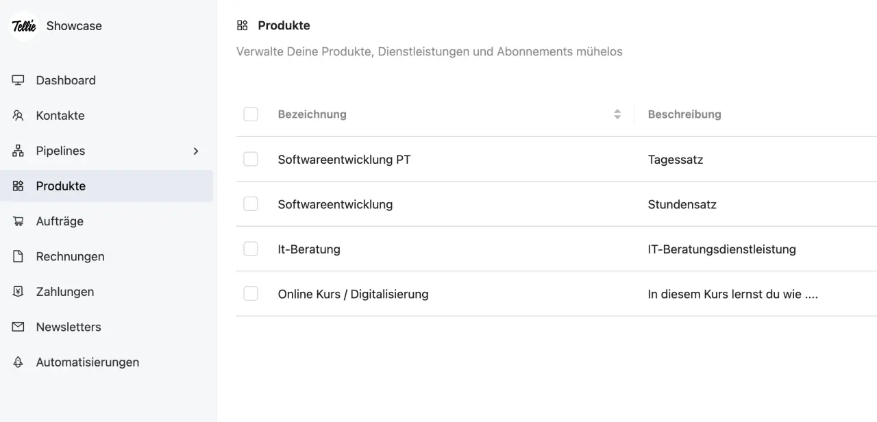 Produkt- & Abo-Verwaltung